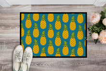Load image into Gallery viewer, Pineapples on Teal Doormat - 24x36 Decorative Floor Mat – Indoor/Outdoor Rug with Artistic Flair BB5145JMAT