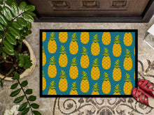 Load image into Gallery viewer, Pineapples on Teal Doormat - 24x36 Decorative Floor Mat – Indoor/Outdoor Rug with Artistic Flair BB5145JMAT