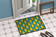 Load image into Gallery viewer, Pineapples on Teal Doormat - 18x27 Decorative Floor Mat – Indoor/Outdoor Rug with Artistic Flair BB5145MAT