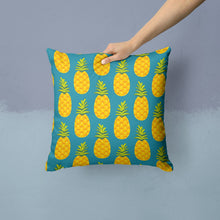 Load image into Gallery viewer, Pineapples on Teal Throw Pillow - 14x14 Decorative Pillow – Art for Your Home &amp; Patio BB5145PW1414
