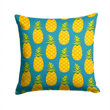 Load image into Gallery viewer, Pineapples on Teal Throw Pillow - 14x14 Decorative Pillow – Art for Your Home &amp; Patio BB5145PW1414