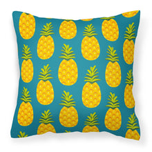 Load image into Gallery viewer, Pineapples on Teal Fabric Decorative Pillow BB5145PW1818