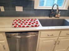 Load image into Gallery viewer, Strawberries on Pink Dish Drying Mat – Absorbent, Artistic Kitchen Essentials BB5146DDM