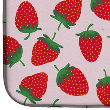 Load image into Gallery viewer, Strawberries on Pink Dish Drying Mat – Absorbent, Artistic Kitchen Essentials BB5146DDM