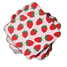 Load image into Gallery viewer, Strawberries on Pink Foam Coaster  BB5146FC