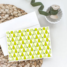 Load image into Gallery viewer, Pears on White Greeting Cards -  Blank Note Cards – 8-Pack of Artist-Designed Cards with Envelopes