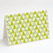 Load image into Gallery viewer, Pears on White Greeting Cards -  Blank Note Cards – 8-Pack of Artist-Designed Cards with Envelopes