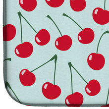 Load image into Gallery viewer, Cherries on Blue Dish Drying Mat – Absorbent, Artistic Kitchen Essentials BB5148DDM