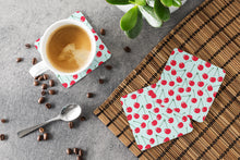 Load image into Gallery viewer, Cherries on Blue Foam Coaster  BB5148FC