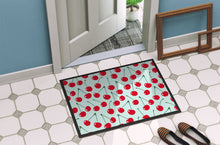 Load image into Gallery viewer, Cherries on Blue Doormat - 18x27 Decorative Floor Mat – Indoor/Outdoor Rug with Artistic Flair BB5148MAT