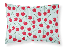Load image into Gallery viewer, Cherries on Blue Fabric Standard Pillowcase – Artistic Decorative Front, White Back BB5148PILLOWCASE