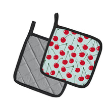 Load image into Gallery viewer, Cherries on Blue Pot Holders - Set of 2 - Heat-Resistant Kitchen Essentials BB5148PTHD