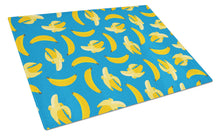 Load image into Gallery viewer, Bananas on Blue Glass Cutting Boards – Durable, Decorative Kitchen Art Large BB5149LCB