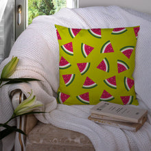 Load image into Gallery viewer, Watermelon on Lime Green Throw Pillow - 14x14 Decorative Pillow – Art for Your Home &amp; Patio BB5151PW1414