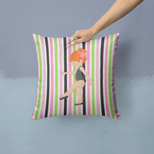 Load image into Gallery viewer, Ballerina Red Head Point Throw Pillow - 14x14 Decorative Pillow – Art for Your Home &amp; Patio BB5161PW1414
