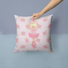 Load image into Gallery viewer, Ballerina Blonde Front Pose Throw Pillow - 14x14 Decorative Pillow – Art for Your Home &amp; Patio BB5164PW1414