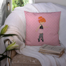 Load image into Gallery viewer, Ballerina Red Head Releve Throw Pillow - 14x14 Decorative Pillow – Art for Your Home &amp; Patio BB5168PW1414