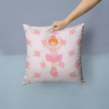 Load image into Gallery viewer, Ballerina Red Front Pose Throw Pillow - 14x14 Decorative Pillow – Art for Your Home &amp; Patio BB5169PW1414