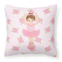 Load image into Gallery viewer, Ballerina Brunette Front Pose Fabric Decorative Pillow BB5173PW1818