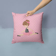 Load image into Gallery viewer, Ballerina Brunette Jete Throw Pillow - 14x14 Decorative Pillow – Art for Your Home &amp; Patio BB5174PW1414