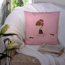 Load image into Gallery viewer, Ballerina Brunette Jete Throw Pillow - 14x14 Decorative Pillow – Art for Your Home &amp; Patio BB5174PW1414