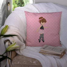 Load image into Gallery viewer, Ballerina Brunette Releve Throw Pillow - 14x14 Decorative Pillow – Art for Your Home &amp; Patio BB5175PW1414