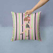 Load image into Gallery viewer, Ballerina Brunette Point Throw Pillow - 14x14 Decorative Pillow – Art for Your Home &amp; Patio BB5178PW1414