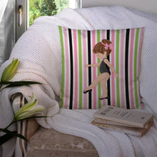 Load image into Gallery viewer, Ballerina Brunette Point Throw Pillow - 14x14 Decorative Pillow – Art for Your Home &amp; Patio BB5178PW1414