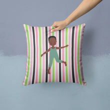 Load image into Gallery viewer, Dancer Bikatard African American Throw Pillow - 14x14 Decorative Pillow – Art for Your Home &amp; Patio BB5184PW1414