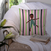 Load image into Gallery viewer, Dancer Bikatard African American Throw Pillow - 14x14 Decorative Pillow – Art for Your Home &amp; Patio BB5184PW1414