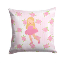 Load image into Gallery viewer, Ballerina Long Haired Blonde Throw Pillow - 14x14 Decorative Pillow – Art for Your Home &amp; Patio BB5185PW1414