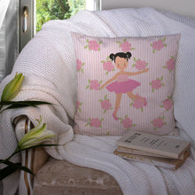 Load image into Gallery viewer, Ballerina Black Hair Ponytails Throw Pillow - 14x14 Decorative Pillow – Art for Your Home &amp; Patio BB5187PW1414
