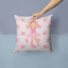 Load image into Gallery viewer, Ballerina Brown Hair Ponytails Throw Pillow - 14x14 Decorative Pillow – Art for Your Home &amp; Patio BB5189PW1414
