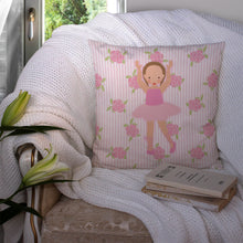 Load image into Gallery viewer, Ballerina Brown Hair Ponytails Throw Pillow - 14x14 Decorative Pillow – Art for Your Home &amp; Patio BB5189PW1414