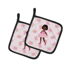 Load image into Gallery viewer, Ballerina African American Short Hair Pot Holders - Set of 2 - Heat-Resistant Kitchen Essentials BB5190PTHD