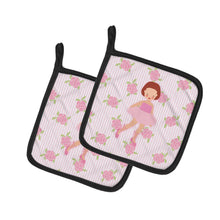 Load image into Gallery viewer, Ballerina Red Short Hair Pot Holders - Set of 2 - Heat-Resistant Kitchen Essentials BB5191PTHD
