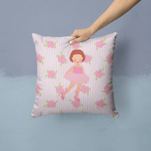 Load image into Gallery viewer, Ballerina Red Short Hair Throw Pillow - 14x14 Decorative Pillow – Art for Your Home &amp; Patio BB5191PW1414