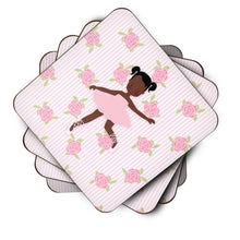 Load image into Gallery viewer, Ballerina African American Ponytails Foam Coaster  BB5192FC