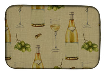 Load image into Gallery viewer, White Wine on Linen Dish Drying Mat – Absorbent, Artistic Kitchen Essentials BB5194DDM