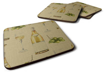 Load image into Gallery viewer, White Wine on Linen Foam Coaster  BB5194FC