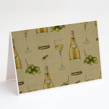Load image into Gallery viewer, White Wine on Linen Greeting Cards -  Blank Note Cards – 8-Pack of Artist-Designed Cards with Envelopes