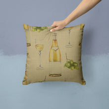 Load image into Gallery viewer, White Wine on Linen Throw Pillow - 14x14 Decorative Pillow – Art for Your Home &amp; Patio BB5194PW1414