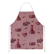 Load image into Gallery viewer, Red Wine on Linen Apron – Artist-Designed Kitchen, BBQ &amp; Craft Apron BB5195APRON