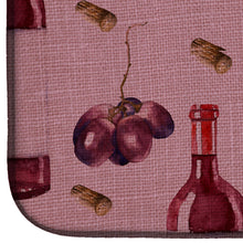 Load image into Gallery viewer, Red Wine on Linen Dish Drying Mat – Absorbent, Artistic Kitchen Essentials BB5195DDM