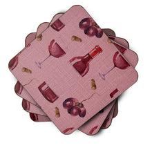 Load image into Gallery viewer, Red Wine on Linen Foam Coaster  BB5195FC