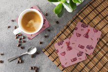 Load image into Gallery viewer, Red Wine on Linen Foam Coaster  BB5195FC