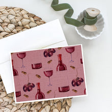 Load image into Gallery viewer, Red Wine on Linen Greeting Cards -  Blank Note Cards – 8-Pack of Artist-Designed Cards with Envelopes