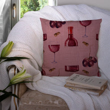 Load image into Gallery viewer, Red Wine on Linen Throw Pillow - 14x14 Decorative Pillow – Art for Your Home &amp; Patio BB5195PW1414