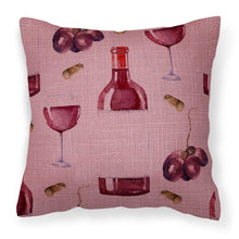 Load image into Gallery viewer, Red Wine on Linen Fabric Decorative Pillow BB5195PW1818