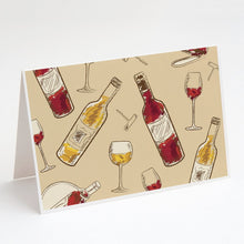 Load image into Gallery viewer, Red and White Wine Greeting Cards -  Blank Note Cards – 8-Pack of Artist-Designed Cards with Envelopes